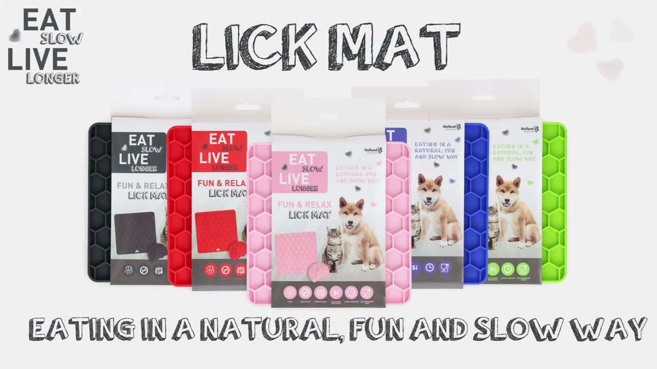 Eat Slow Live Longer Lick Mat Honeycomb Groen
