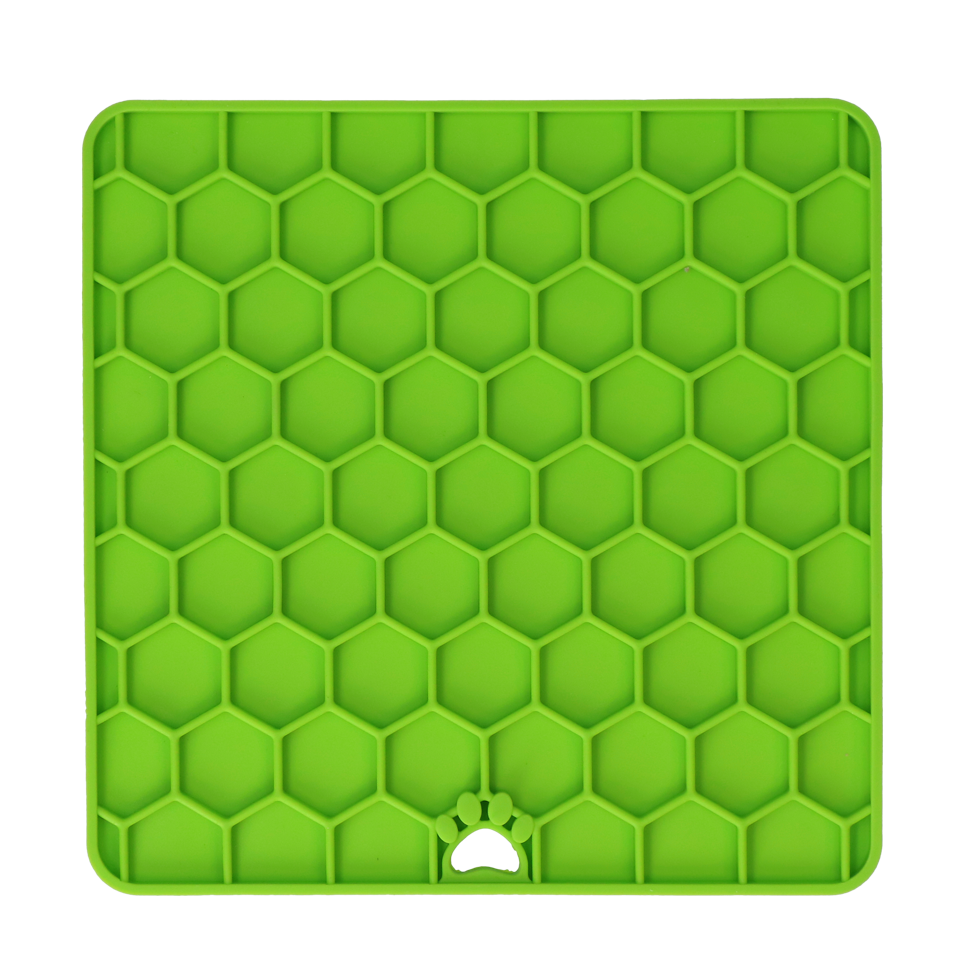 Eat Slow Live Longer Lick Mat Honeycomb Groen