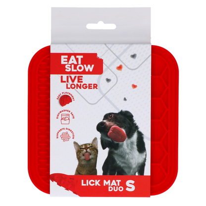 Eat Slow Live Longer Lick Mat Duo S Rood