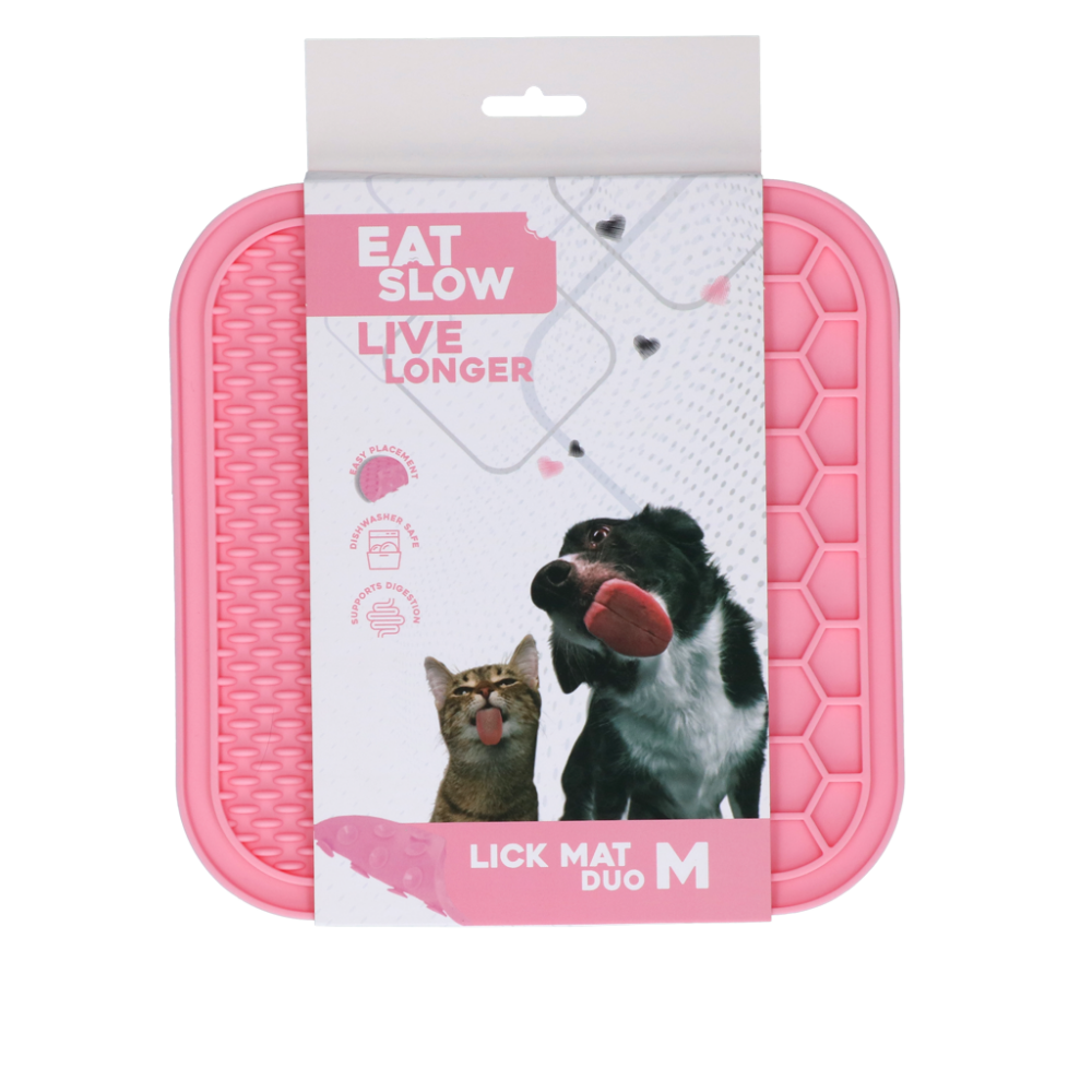 Eat Slow Live Longer Lick Mat Duo M Roze