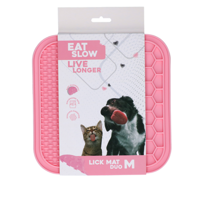 Eat Slow Live Longer Lick Mat Duo M Roze
