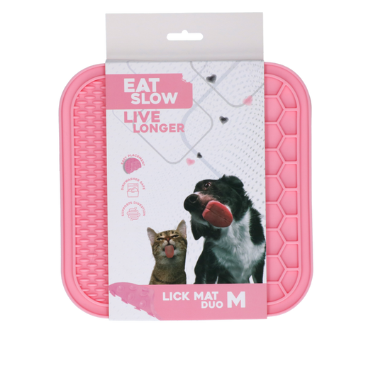 Eat Slow Live Longer Lick Mat Duo M Roze