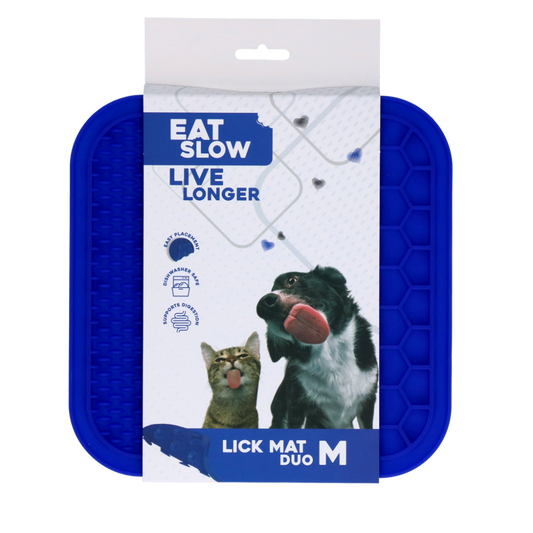 Eat Slow Live Longer Lick Mat Duo M Blauw