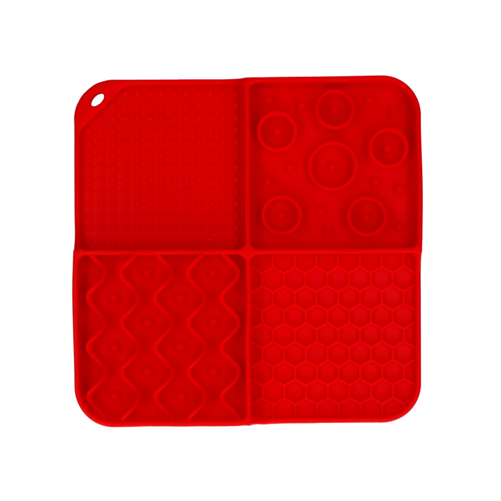 Eat Slow Live Longer Lick Mat Dimensions Rectangle Rood