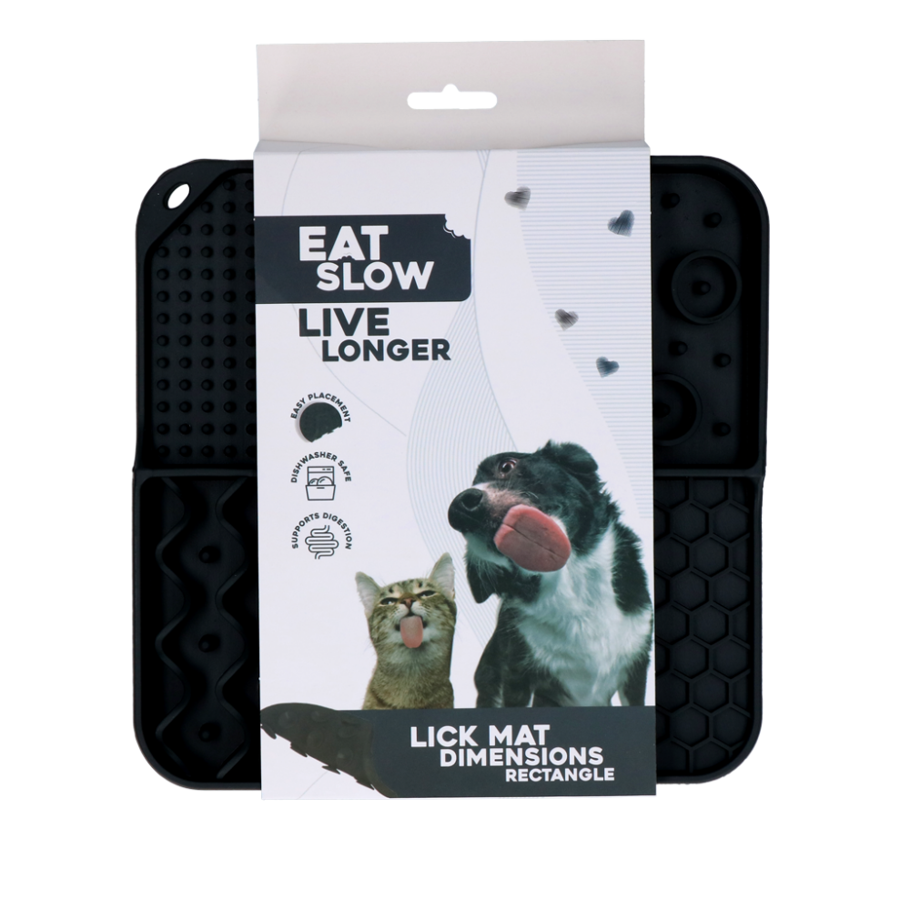 Eat Slow Live Longer Lick Mat Dimensions Rectangle Grijs