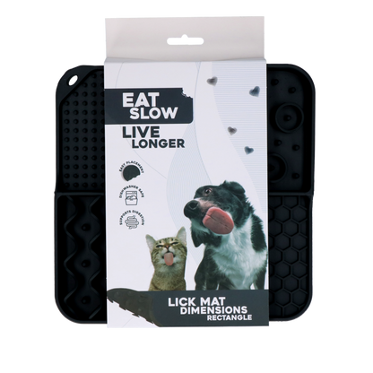 Eat Slow Live Longer Lick Mat Dimensions Rectangle Grijs