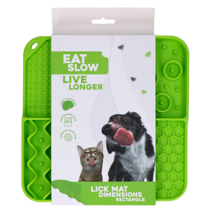 Eat Slow Live Longer Lick Mat Dimensions Rectangle Groen