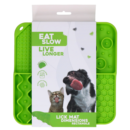 Eat Slow Live Longer Lick Mat Dimensions Rectangle Groen