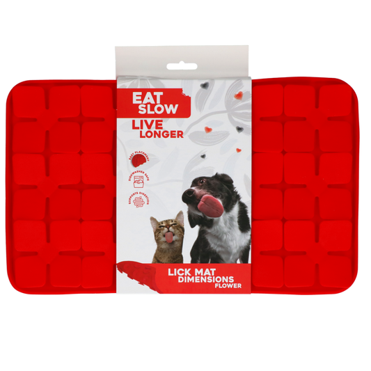 Eat Slow Live Longer Lick Mat Dimensions Flower Rood