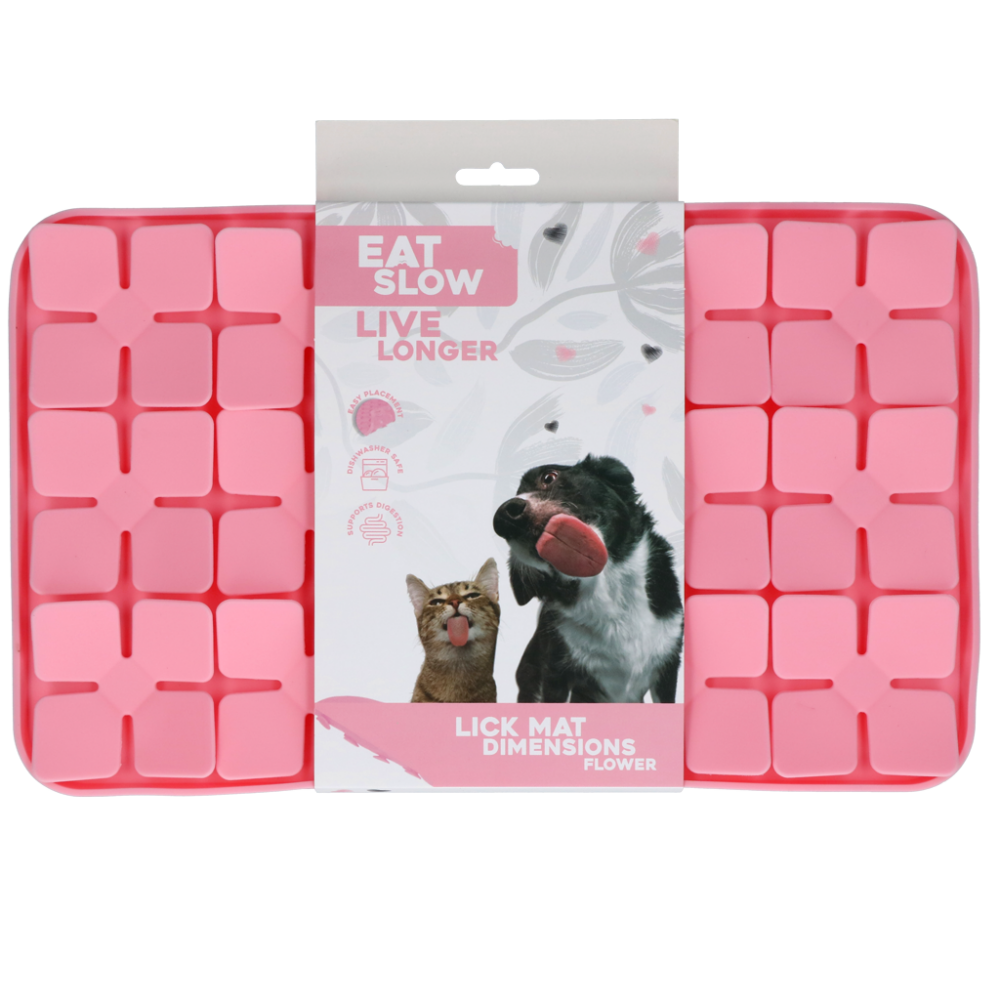 Eat Slow Live Longer Lick Mat Dimensions Flower Roze