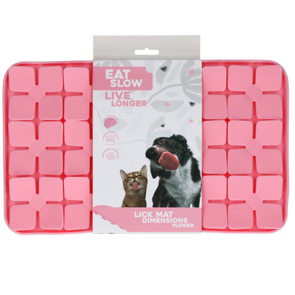 Eat Slow Live Longer Lick Mat Dimensions Flower Roze