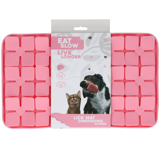 Eat Slow Live Longer Lick Mat Dimensions Flower Roze