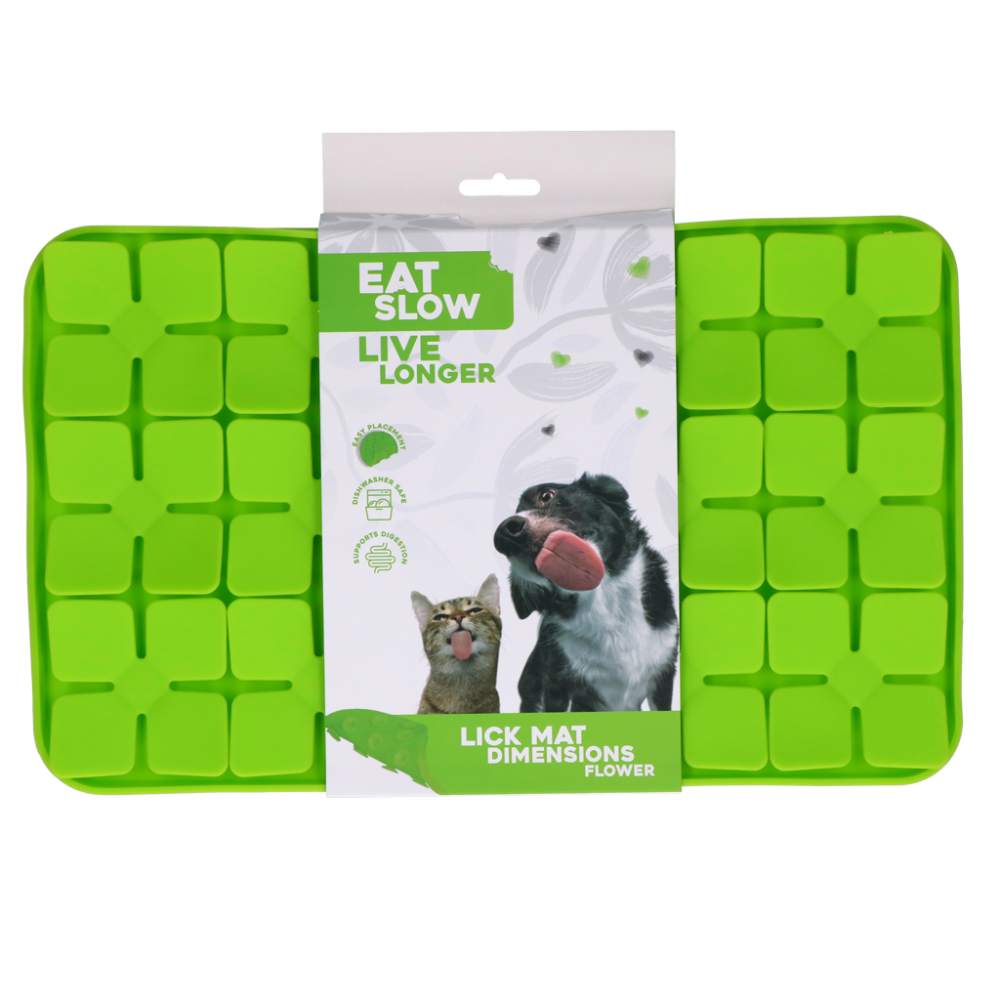 Eat Slow Live Longer Lick Mat Dimensions Flower Groen