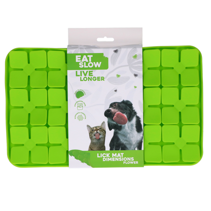 Eat Slow Live Longer Lick Mat Dimensions Flower Groen