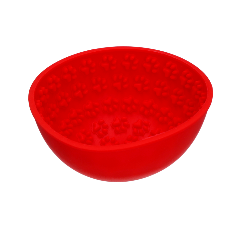 Eat Slow Live Longer Lick Mat Wobble Bowl Rood