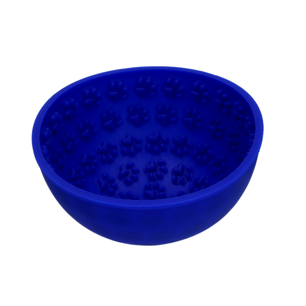 Eat Slow Live Longer Lick Mat Wobble Bowl Blauw