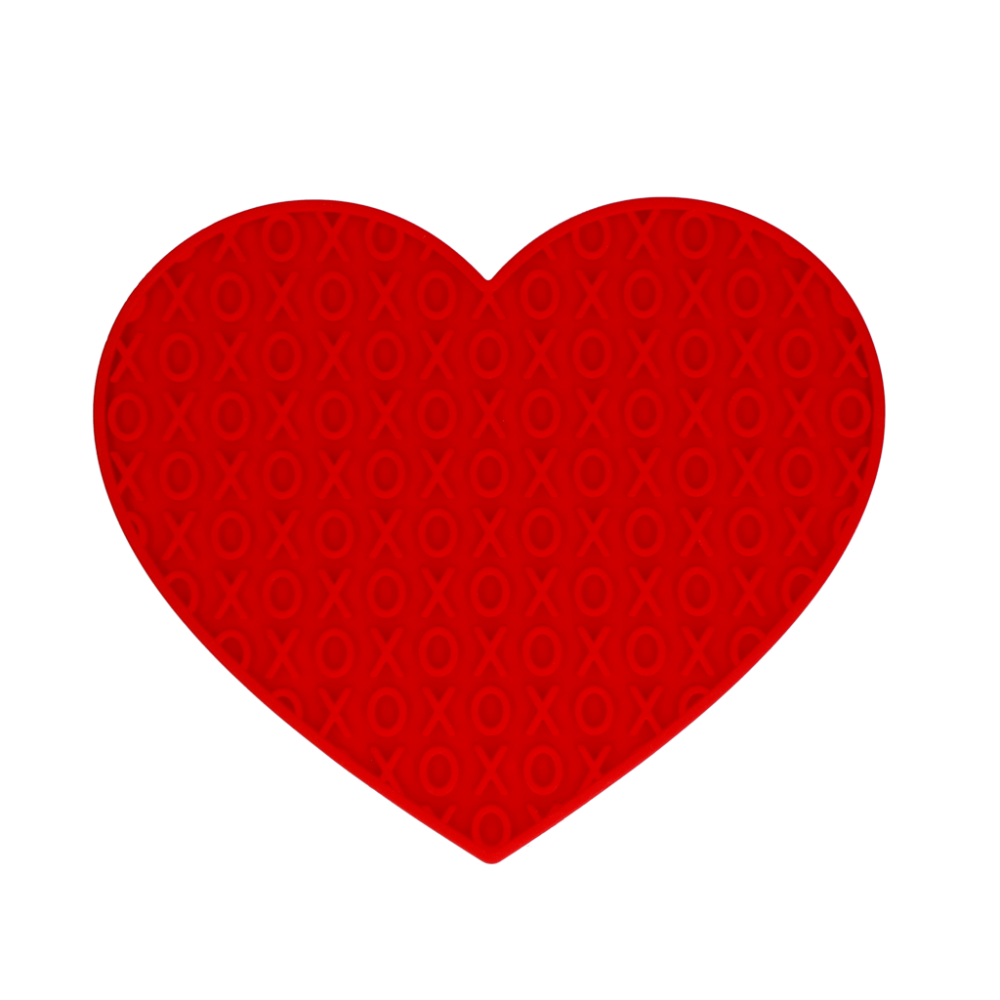Eat Slow Live Longer Lick Mat Lovely Heart Rood
