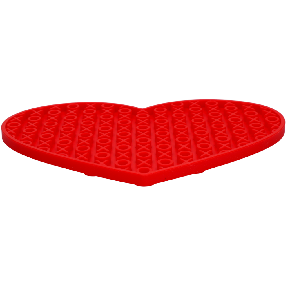 Eat Slow Live Longer Lick Mat Lovely Heart Rood