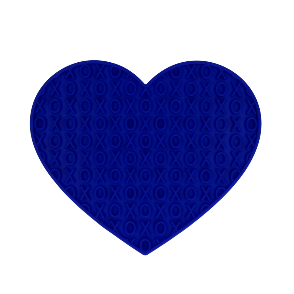 Eat Slow Live Longer Lick Mat Lovely Heart Blauw