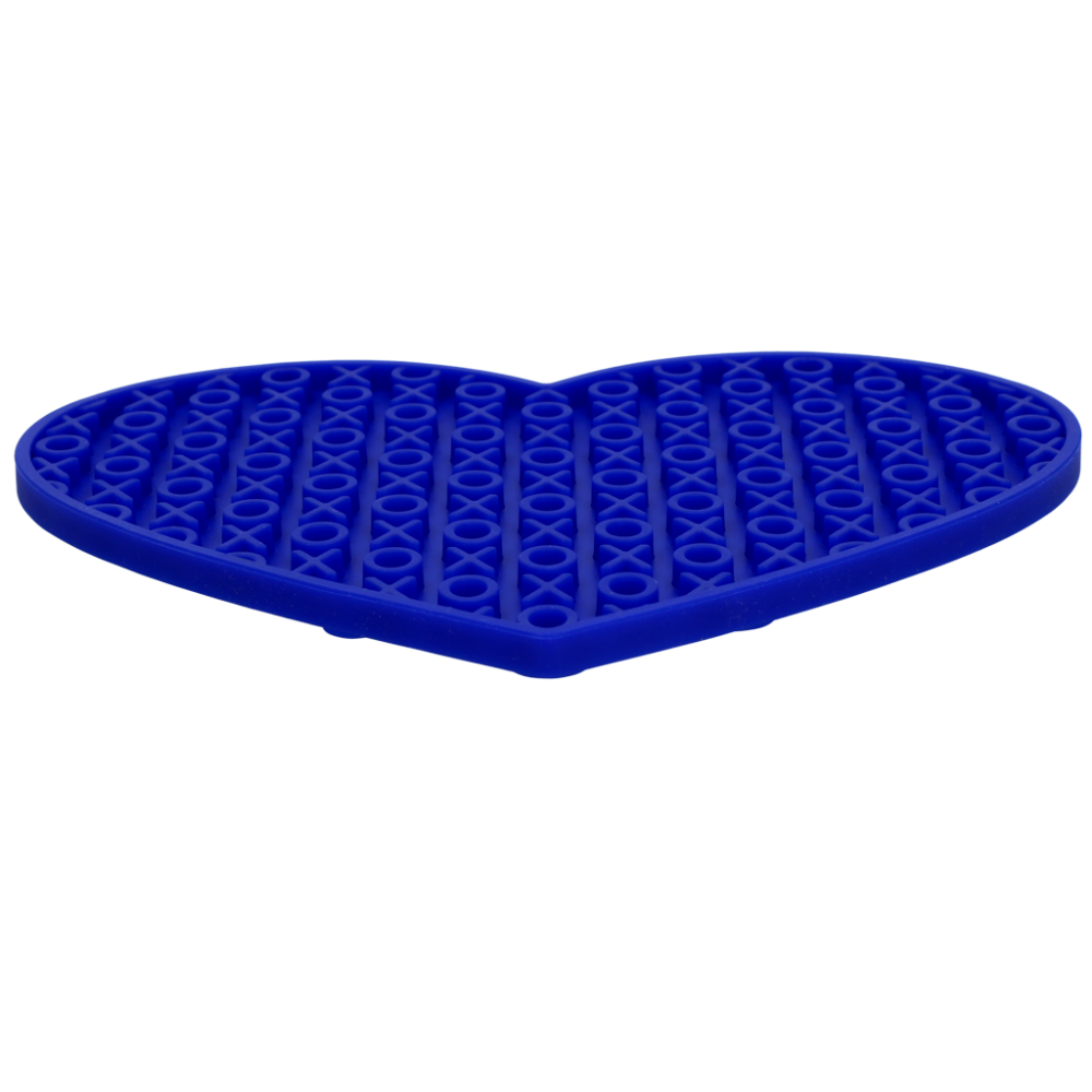 Eat Slow Live Longer Lick Mat Lovely Heart Blauw