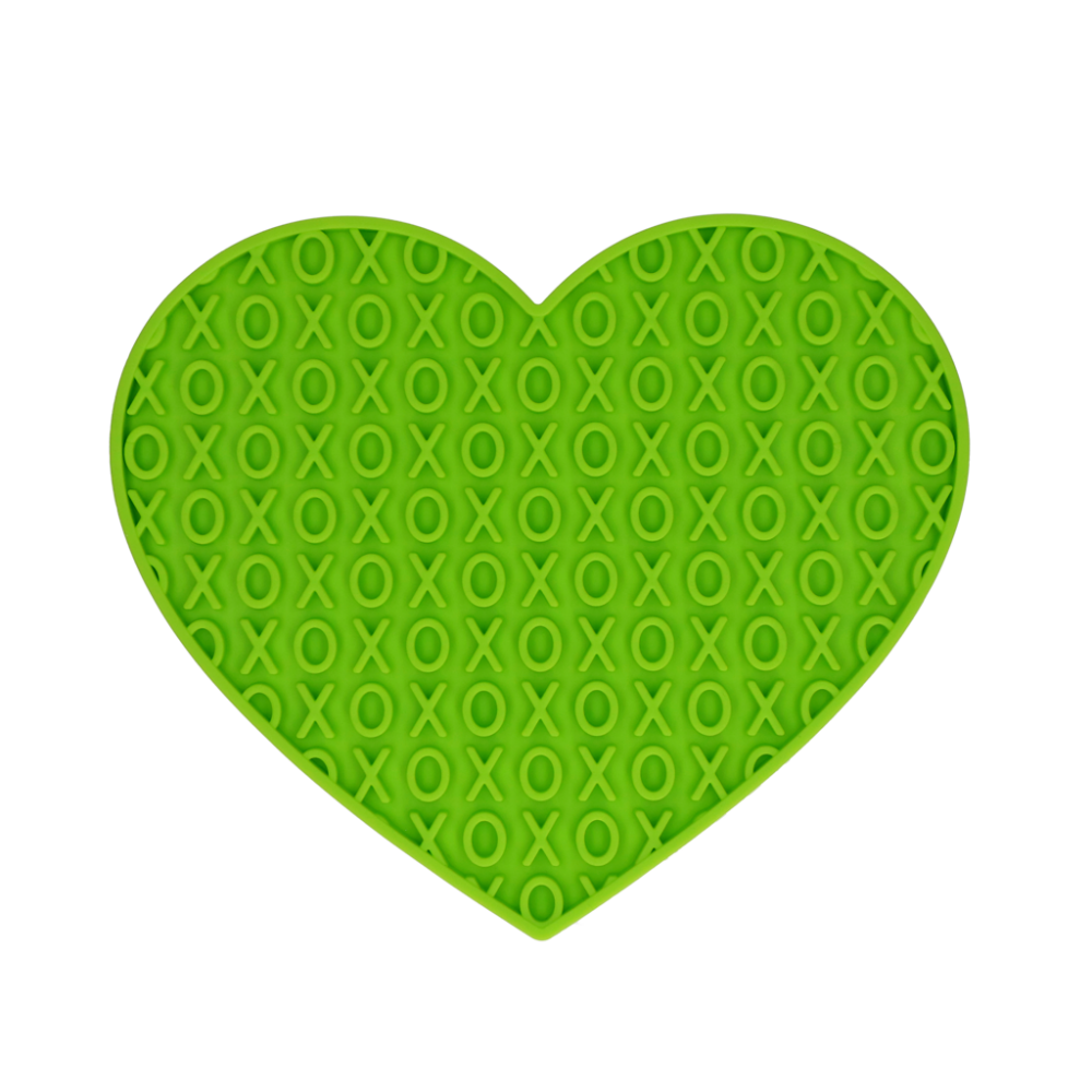 Eat Slow Live Longer Lick Mat Lovely Heart Groen