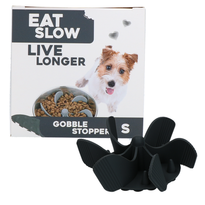 Eat Slow Live Longer Gobble Stopper Grijs S