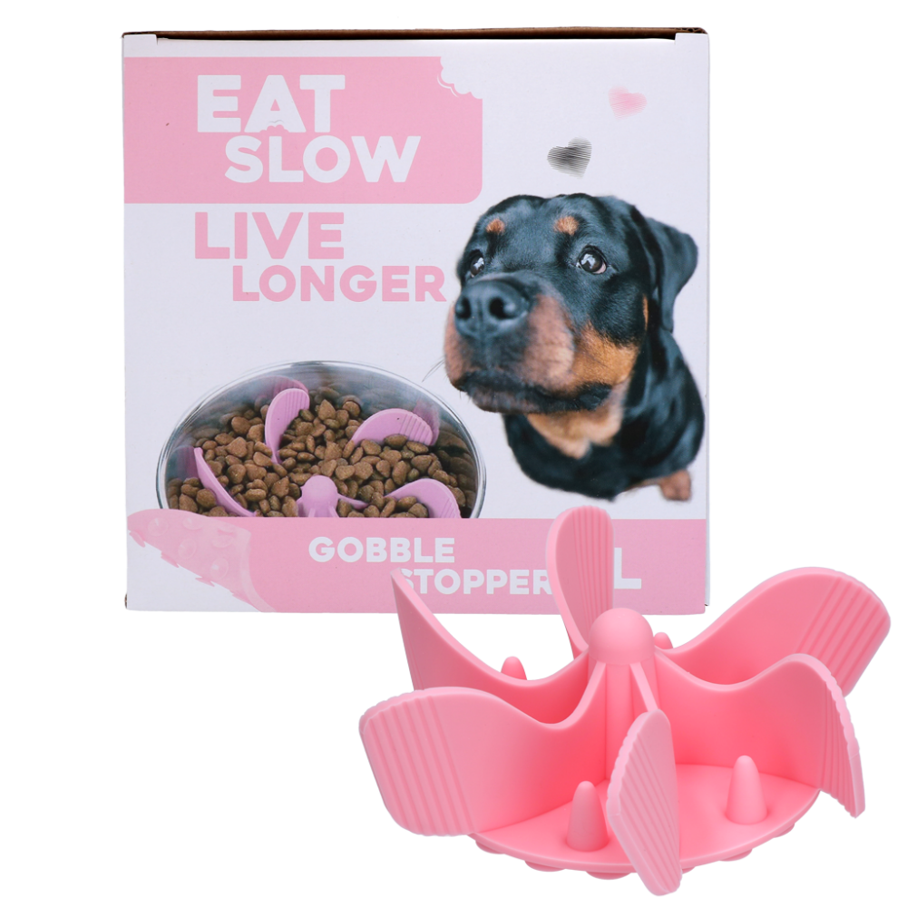 Eat Slow Live Longer Gobble Stopper Roze L