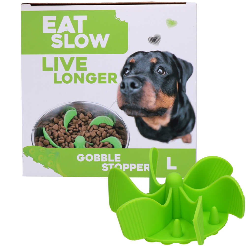 Eat Slow Live Longer Gobble Stopper Groen L