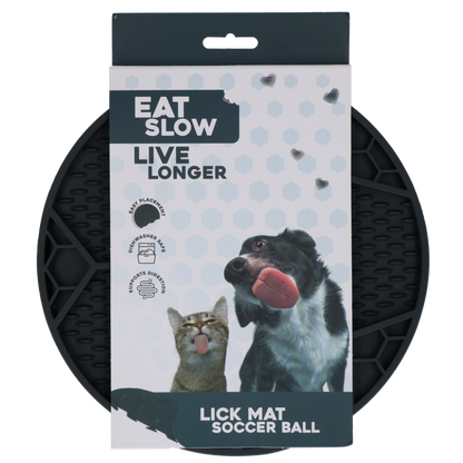 Eat Slow Live Longer Lick Mat Soccer Ball Grijs