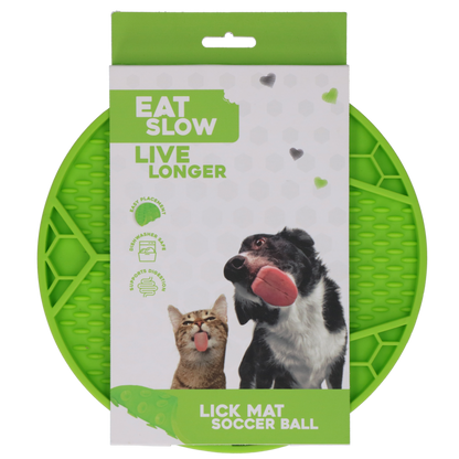 Eat Slow Live Longer Lick Mat Soccer Ball Groen