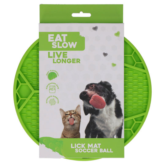 Eat Slow Live Longer Lick Mat Soccer Ball Groen