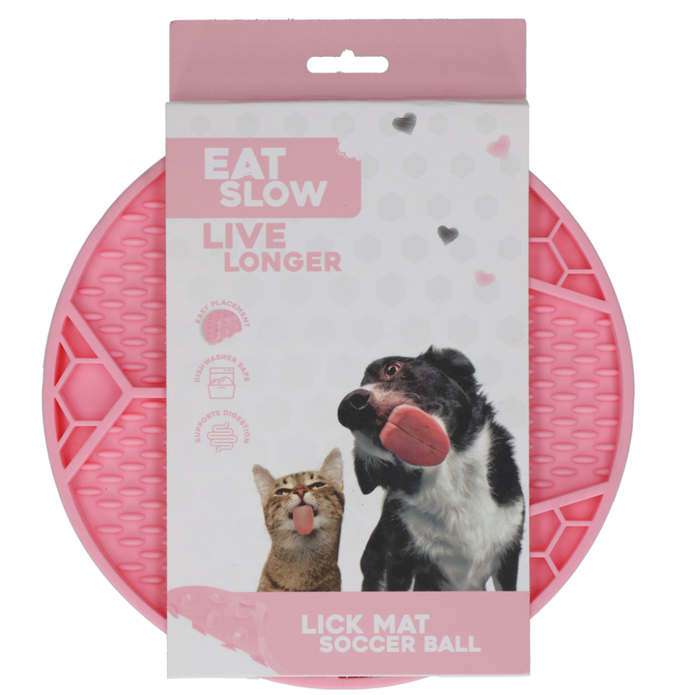 Eat Slow Live Longer Lick Mat Soccer Ball Roze