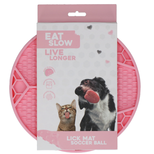 Eat Slow Live Longer Lick Mat Soccer Ball Roze