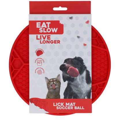 Eat Slow Live Longer Lick Mat Soccer Ball Rood