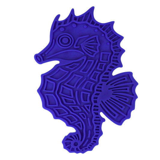 Eat Slow Live Longer Lick Mat Seahorse Blauw