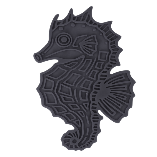 Eat Slow Live Longer Lick Mat Seahorse Grijs