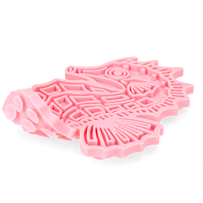 Eat Slow Live Longer Lick Mat Seahorse Rood