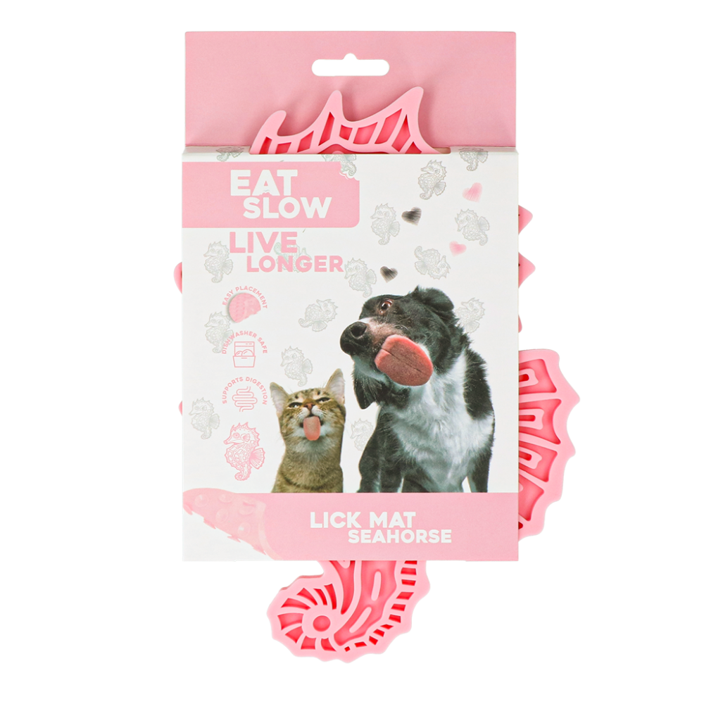 Eat Slow Live Longer Lick Mat Seahorse Rood