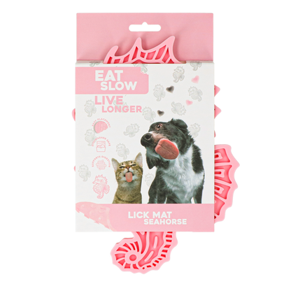 Eat Slow Live Longer Lick Mat Seahorse Rood
