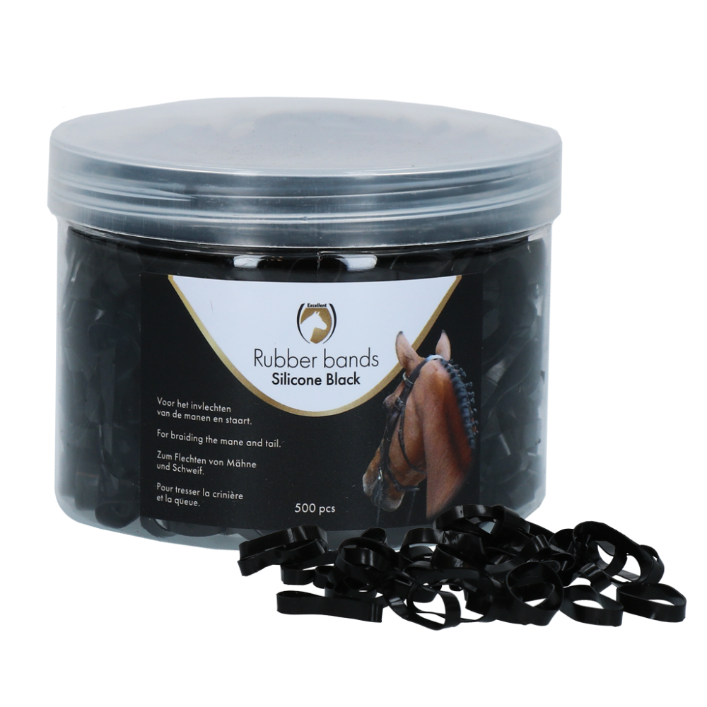 Excellent Horse Rubber Bands Silicone Black