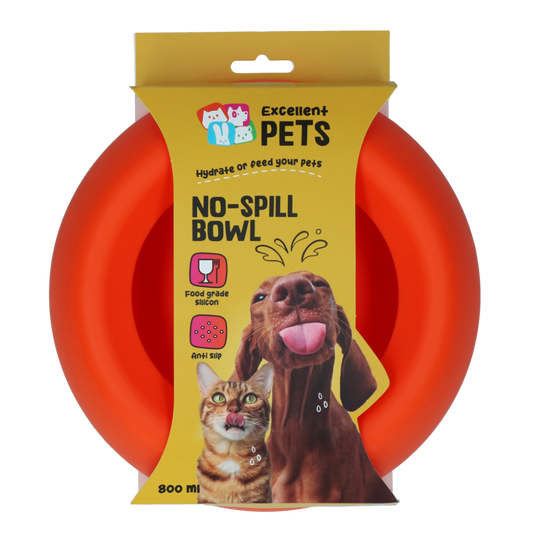 Excellent Pets No-Spill Bowl 800ml Oranje M