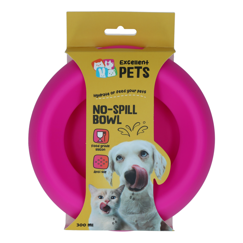 Excellent Pets No-Spill Bowl 300ml Roze S