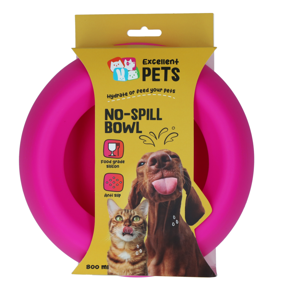 Excellent Pets No-Spill Bowl 800ml Roze M
