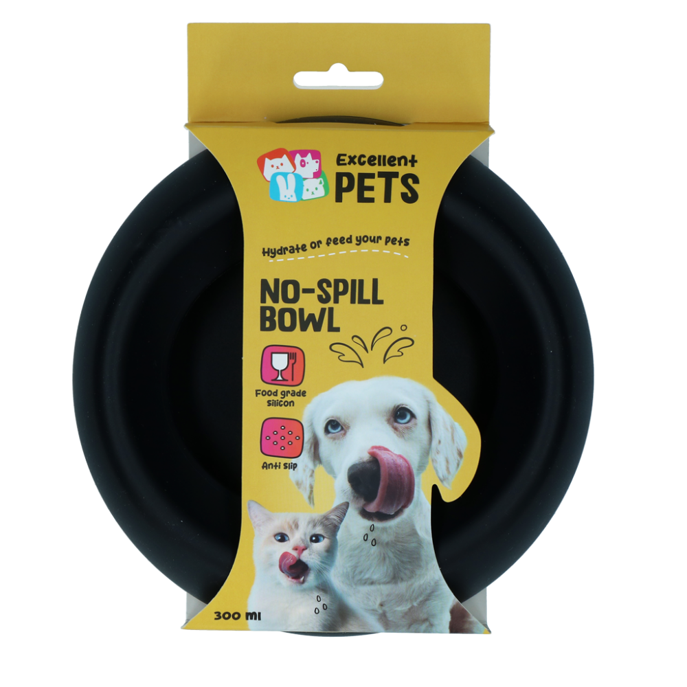 Excellent Pets No-Spill Bowl 300ml Antraciet S
