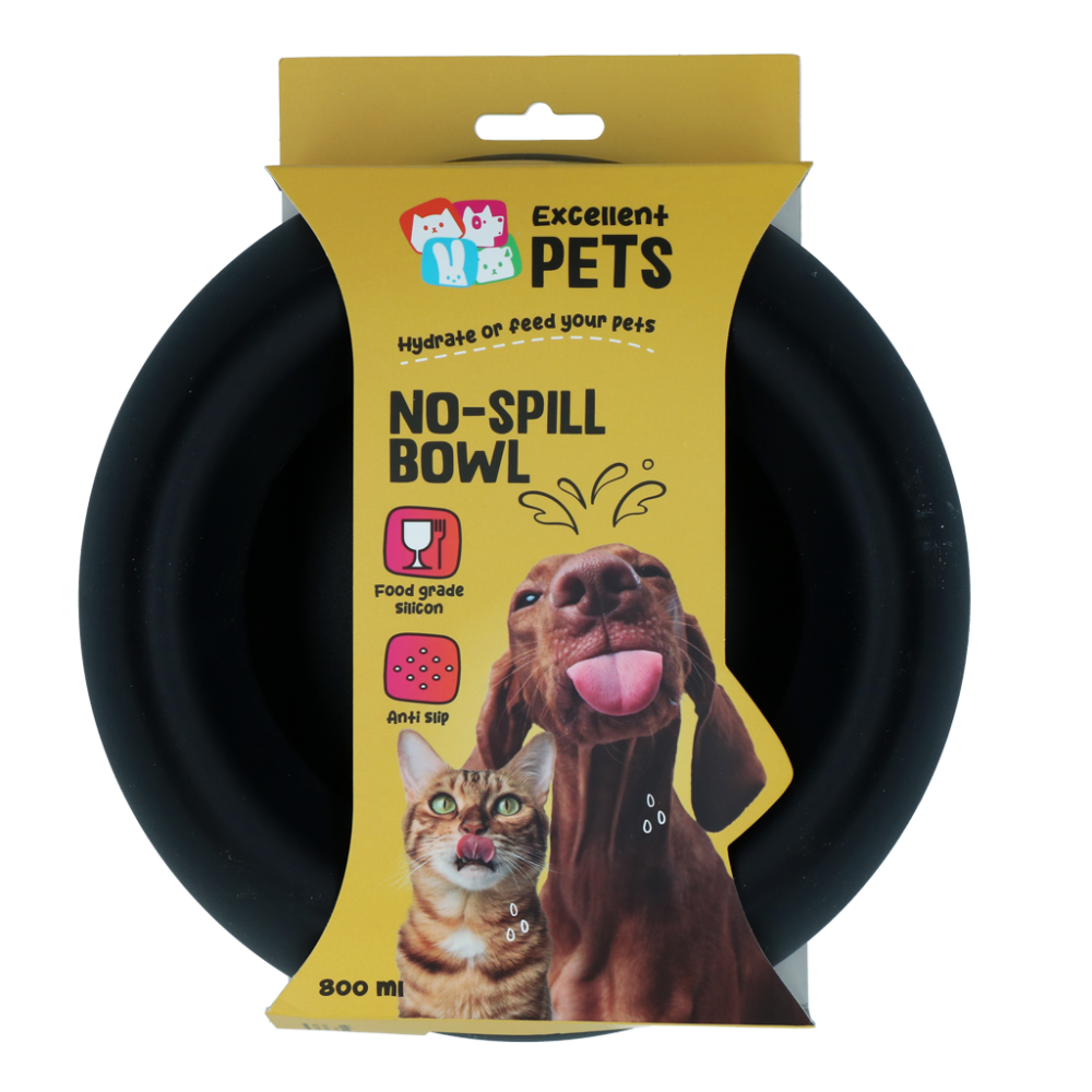 Excellent Pets No-Spill Bowl 800ml Antraciet M