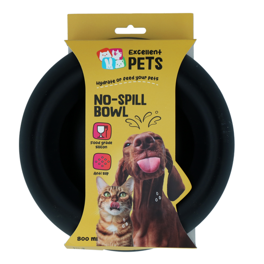 Excellent Pets No-Spill Bowl 800ml Antraciet M