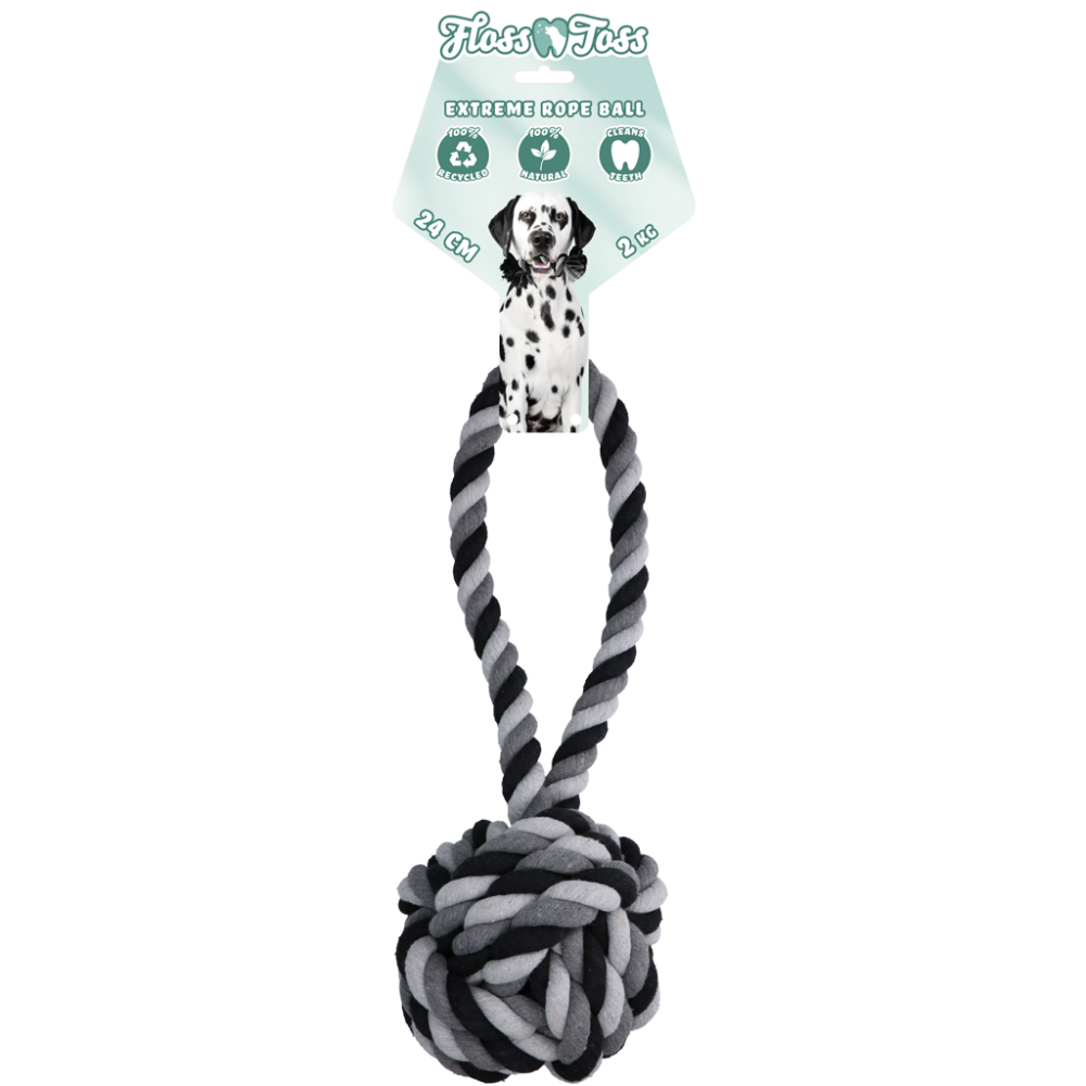Floss Toss Dental Rope Exteme Tug and Ball - 60 cm