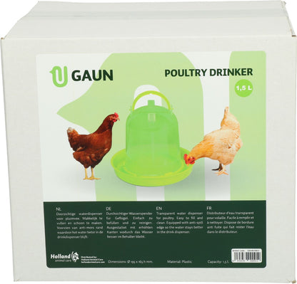 Gaun Pluimvee Drinktoren Limoengroen 1,5 l