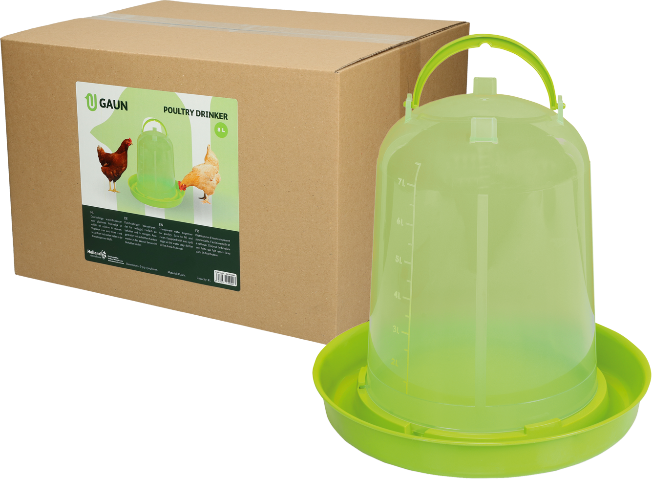Gaun Pluimvee Drinktoren Limoengroen 8 l