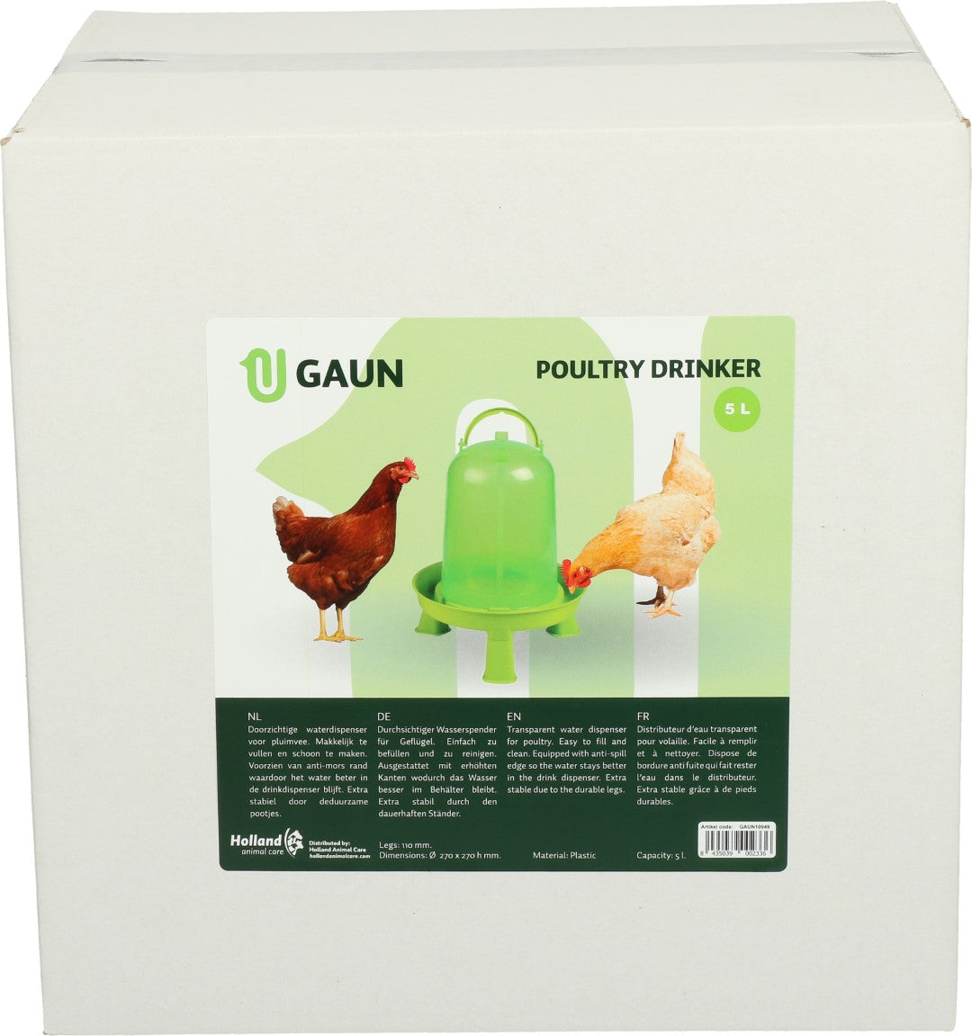 Gaun Pluimvee Drinktoren op Pootjes Limoengroen 5 l